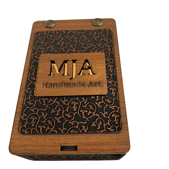 MJA Handmade Art Onyx Turquoise African Unisex Necklace In Carved Box - Picture 5 of 9